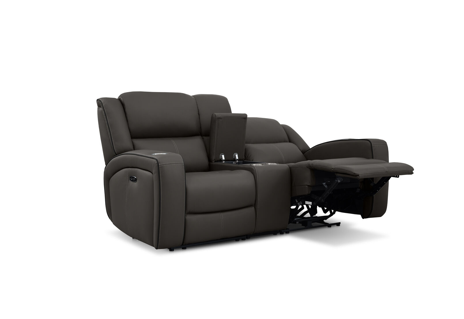 CAPALDI LEATHER - 2 Seater Sofa with 2 Inbuilt Electric Recliners and Console CAPALDI LEATHER