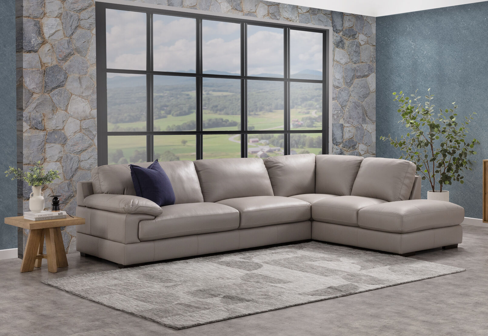 CANDACE LEATHER - Corner RHF Chaise CANDACE LEATHER
