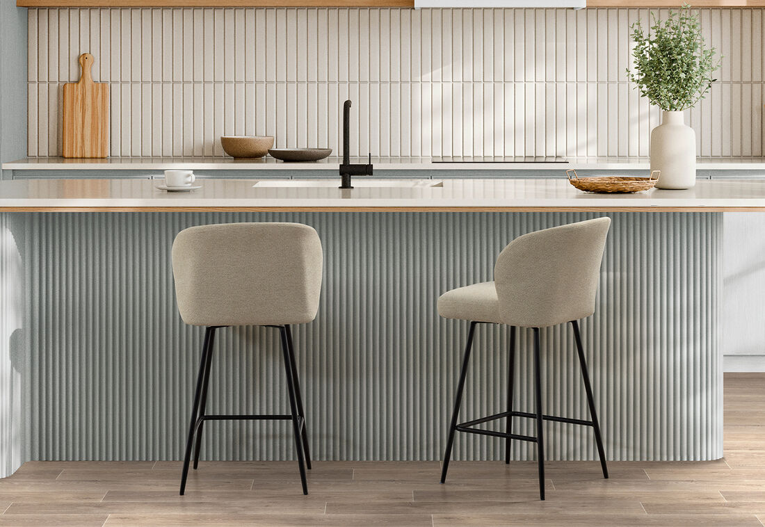 Timber Metal Kitchen Island Stools Backless Bar And Counter Stools