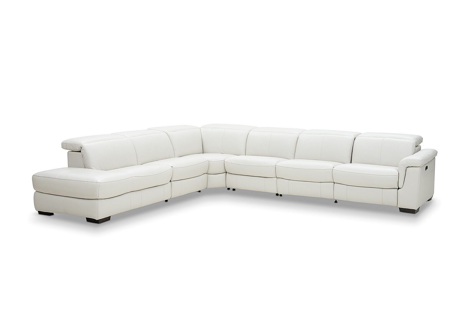 LUCIANO - Leather Corner Lounge with 3 Inbuilt Electric Recliners and Left-Hand Facing Chaise LUCIANO