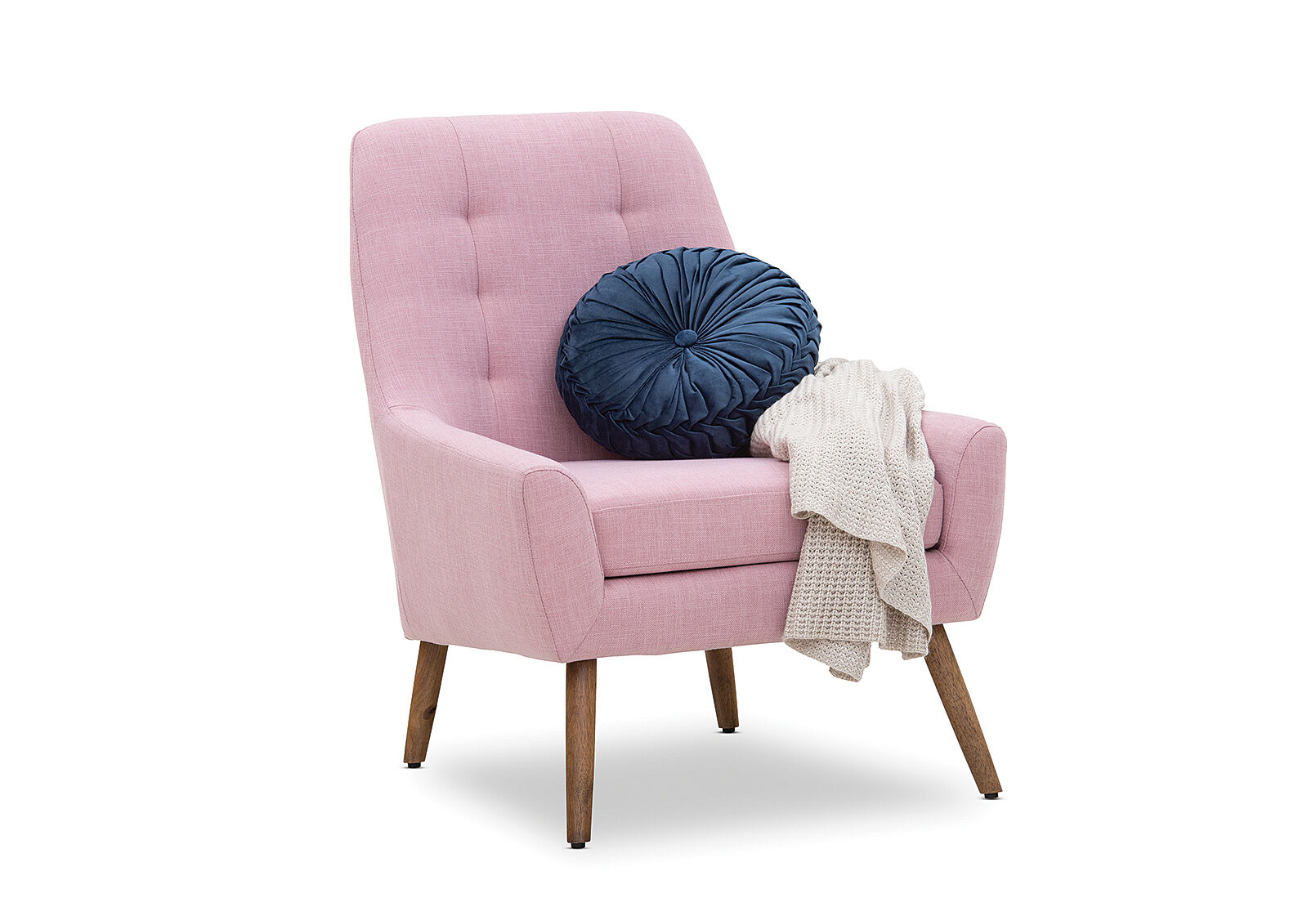 LIGHT PINK PENNY Fabric Accent Chair