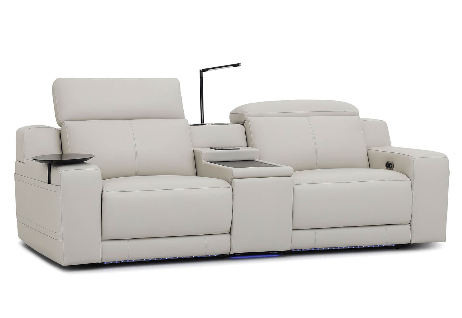 CASSIUS MK2 LEATHER - 2 Seater with Console and 2 Inbuilt Electric Recliners CASSIUS MK2 LEATHER
