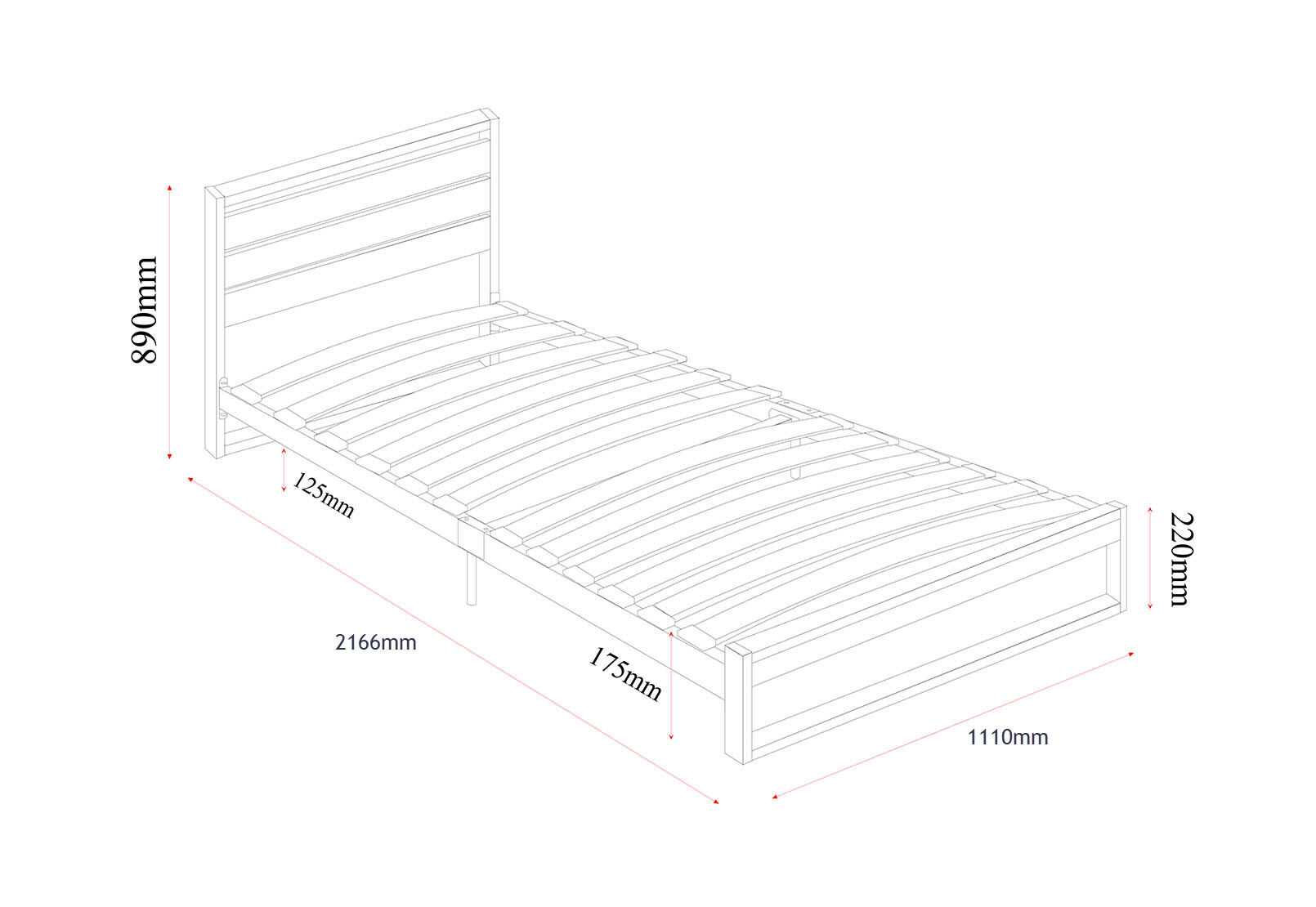 MARCEL - King Single Bed MARCEL