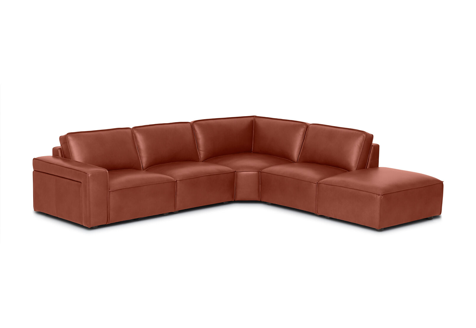BARTELLE LEATHER - 5 Piece RHF Corner Chaise. BARTELLE LEATHER