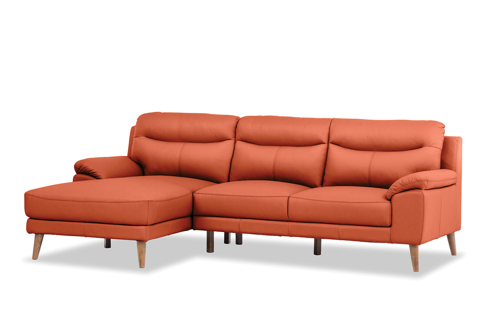 Burnt orange store leather couch