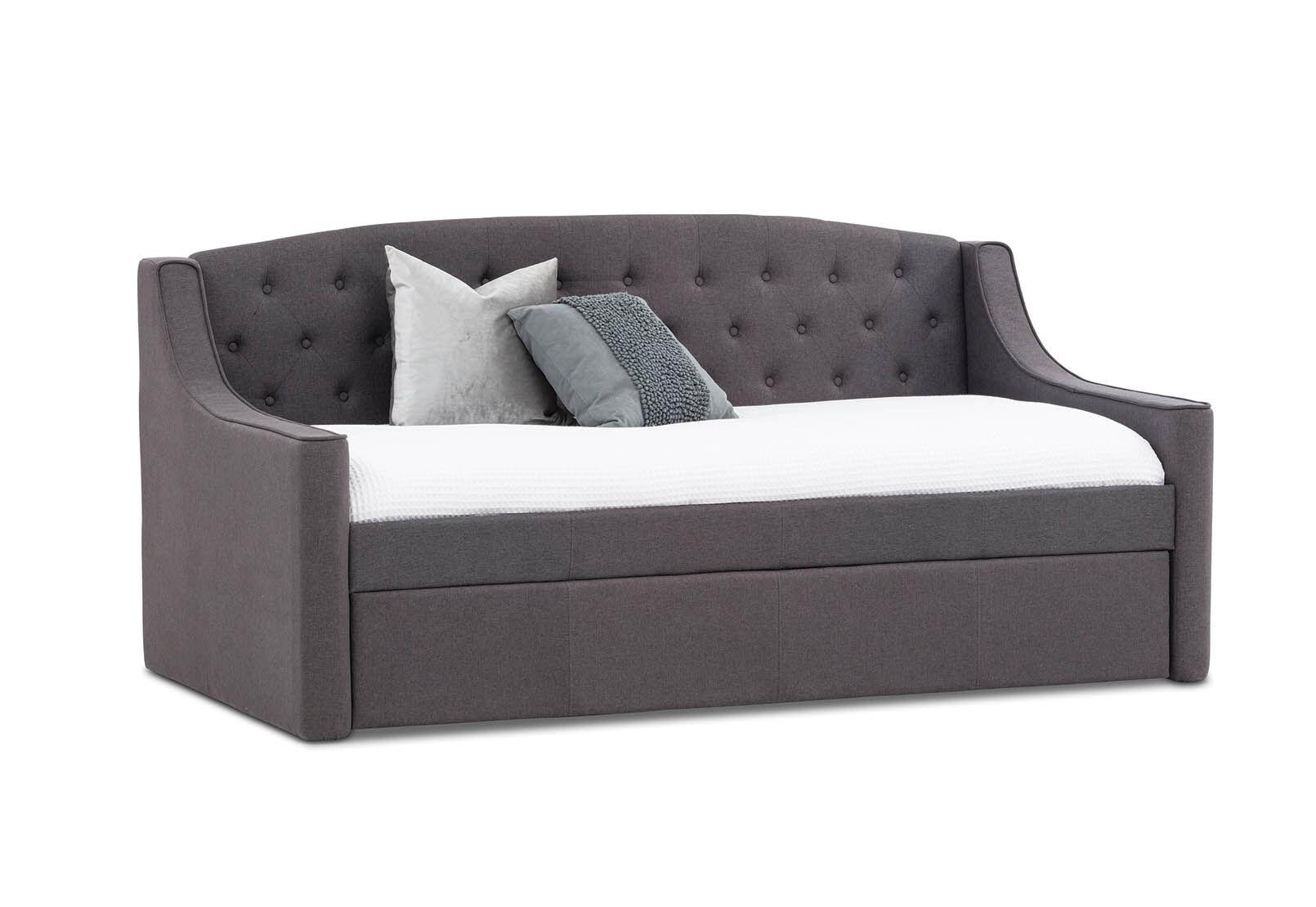 DARK GREY CONWAY Dark Grey Day Bed with Trundle Amart Furniture