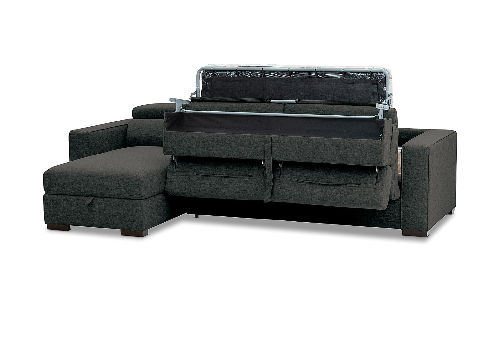ANGUS - Fabric Left-Hand Facing 3 Seater Chaise with Sofa Bed ANGUS