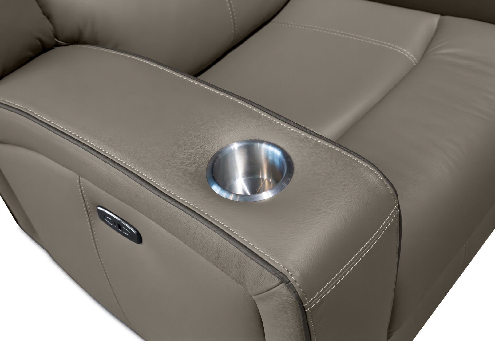 CAPALDI LEATHER - 2 Seater Sofa with 2 Inbuilt Electric Recliners and Console CAPALDI LEATHER