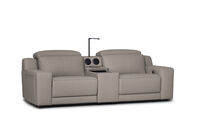 VANTRO LEATHER - 2 Seater Sofa with 2 Inbuilt Electric Recliners and Speaker Console VANTRO LEATHER