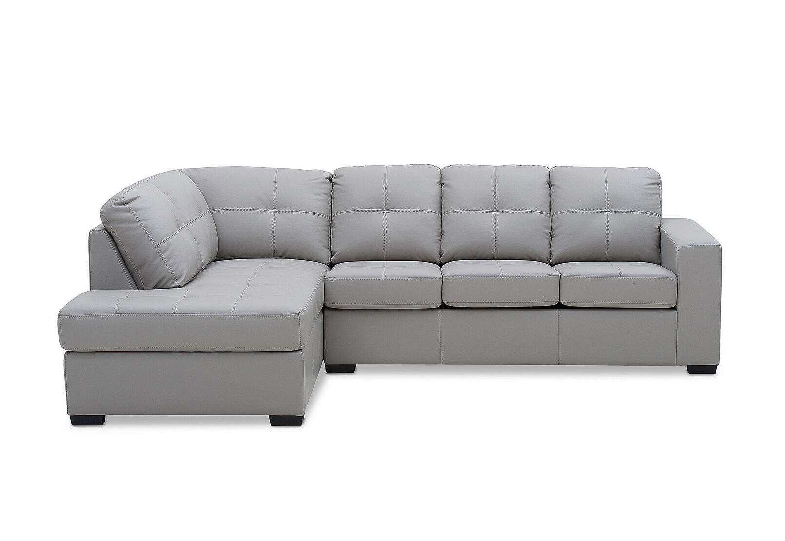 DIAMOND - Leather-Look Left-Hand Facing Corner Chaise with Sofa Bed DIAMOND