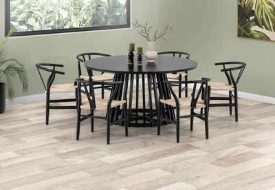 TORENTO - 7 Piece Dining Suite with Wishbone Replica MKII Chairs.