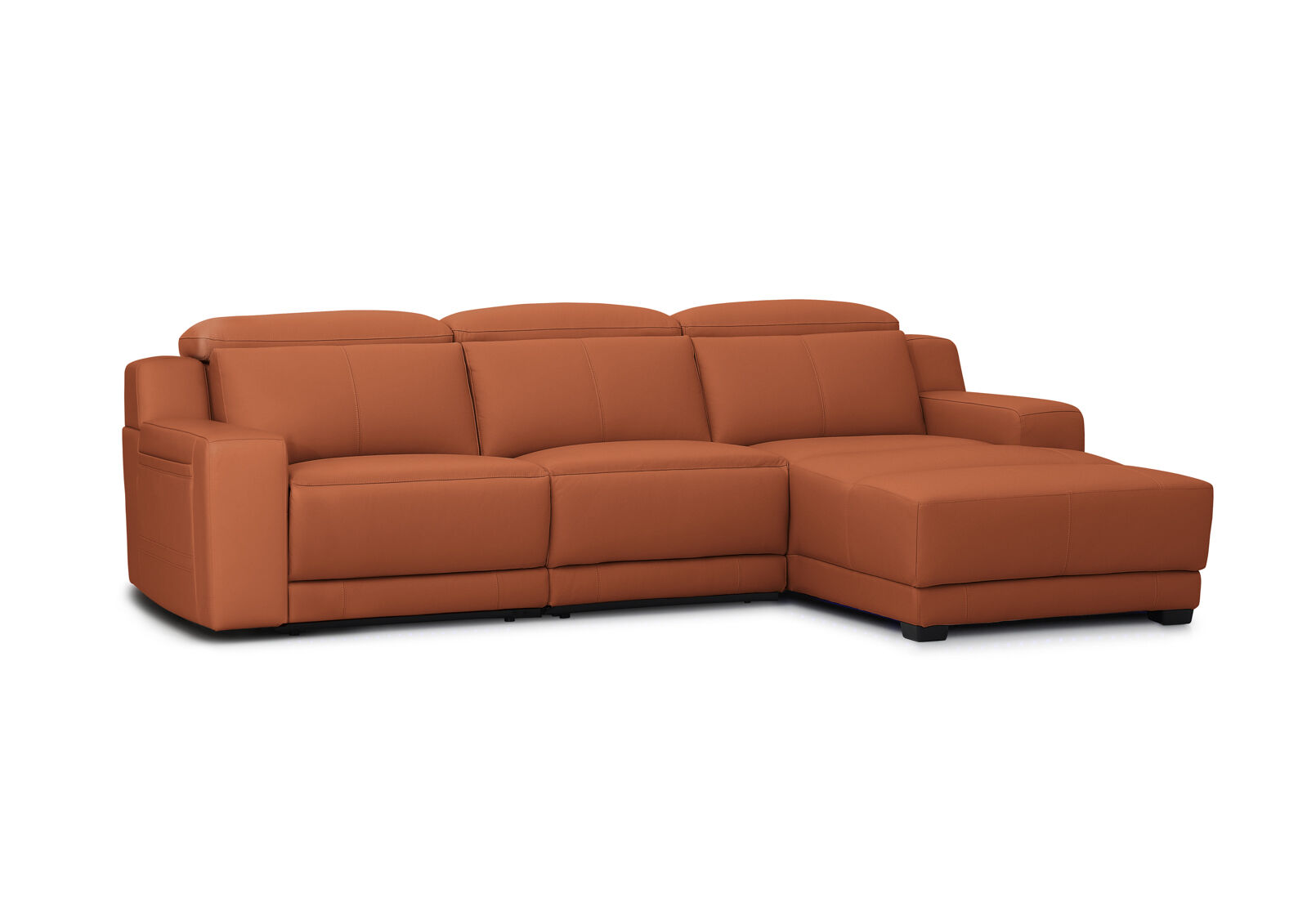 VANTRO LEATHER - 3 Seater RHF Chaise with Inbuilt Electric Recliner VANTRO LEATHER