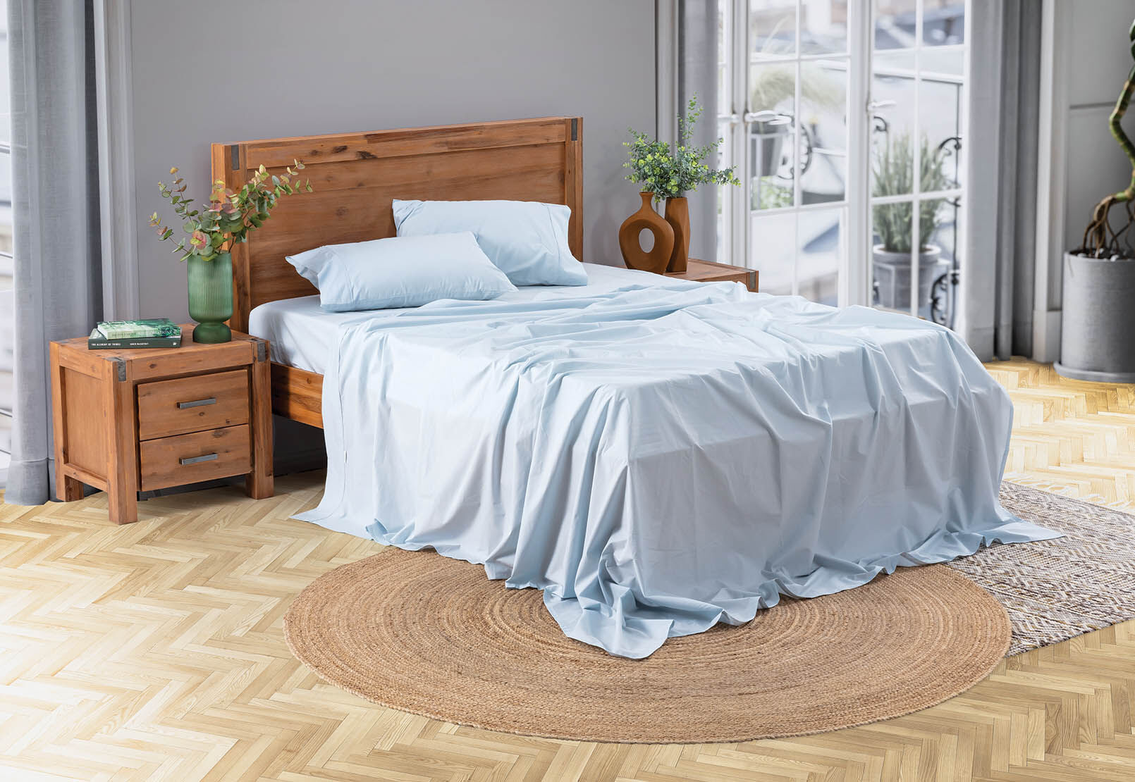 KING SHEET SET - 300 Percale Cotton Sheet Set KING SHEET SET
