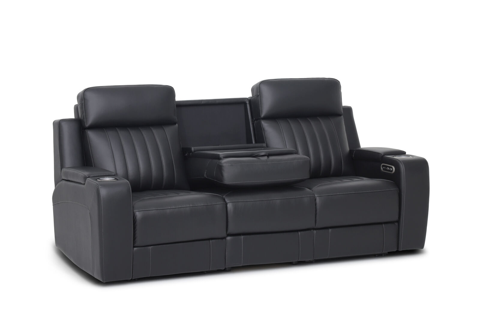 THANE LEATHER - 3 Seater Sofa with 2 Inbuilt Electric Recliners THANE LEATHER