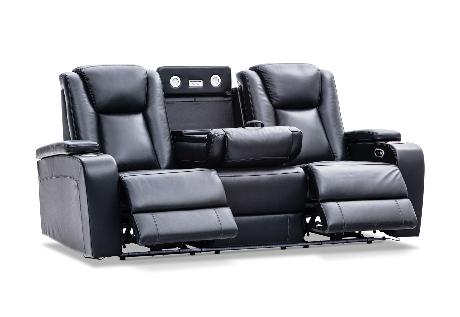 VULCAN - Leather 3 Seat Sofa with 2 Inbuilt Electric Recliners VULCAN