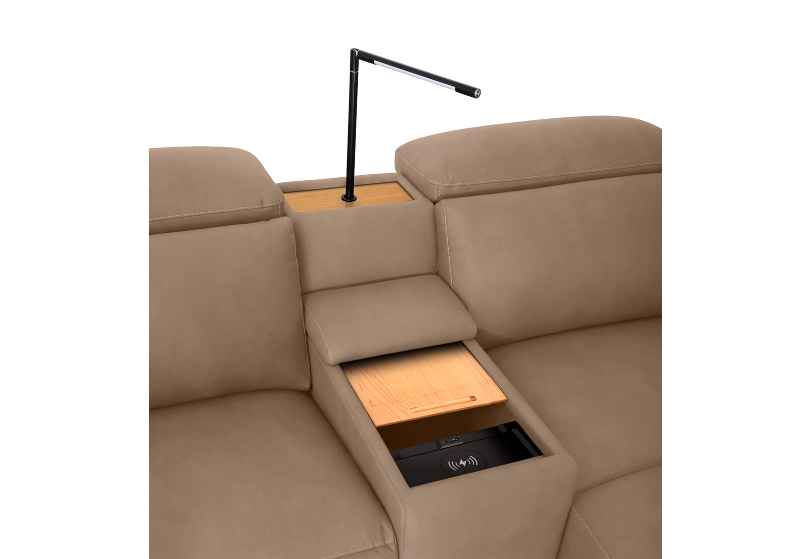 GAGE FABRIC - 2 Seater with Electric Recliners & Console GAGE FABRIC