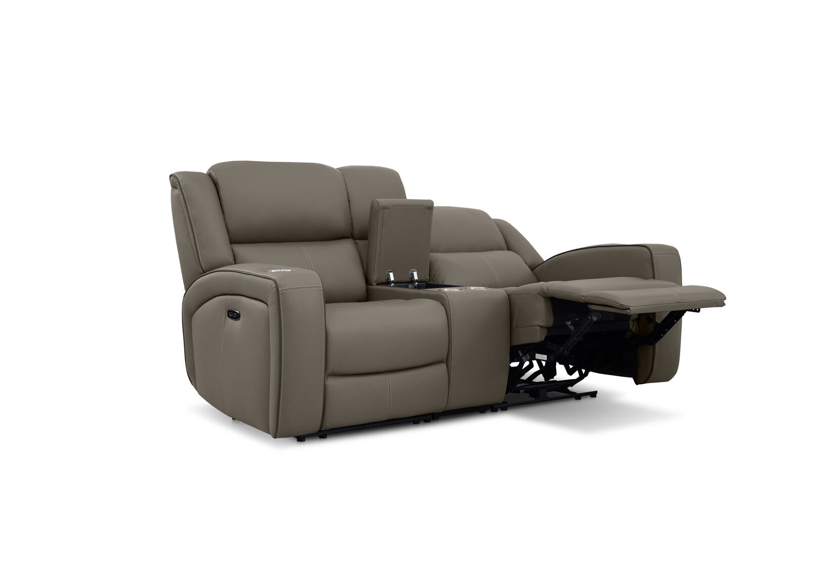 CAPALDI LEATHER - 2 Seater Sofa with 2 Inbuilt Electric Recliners and Console CAPALDI LEATHER