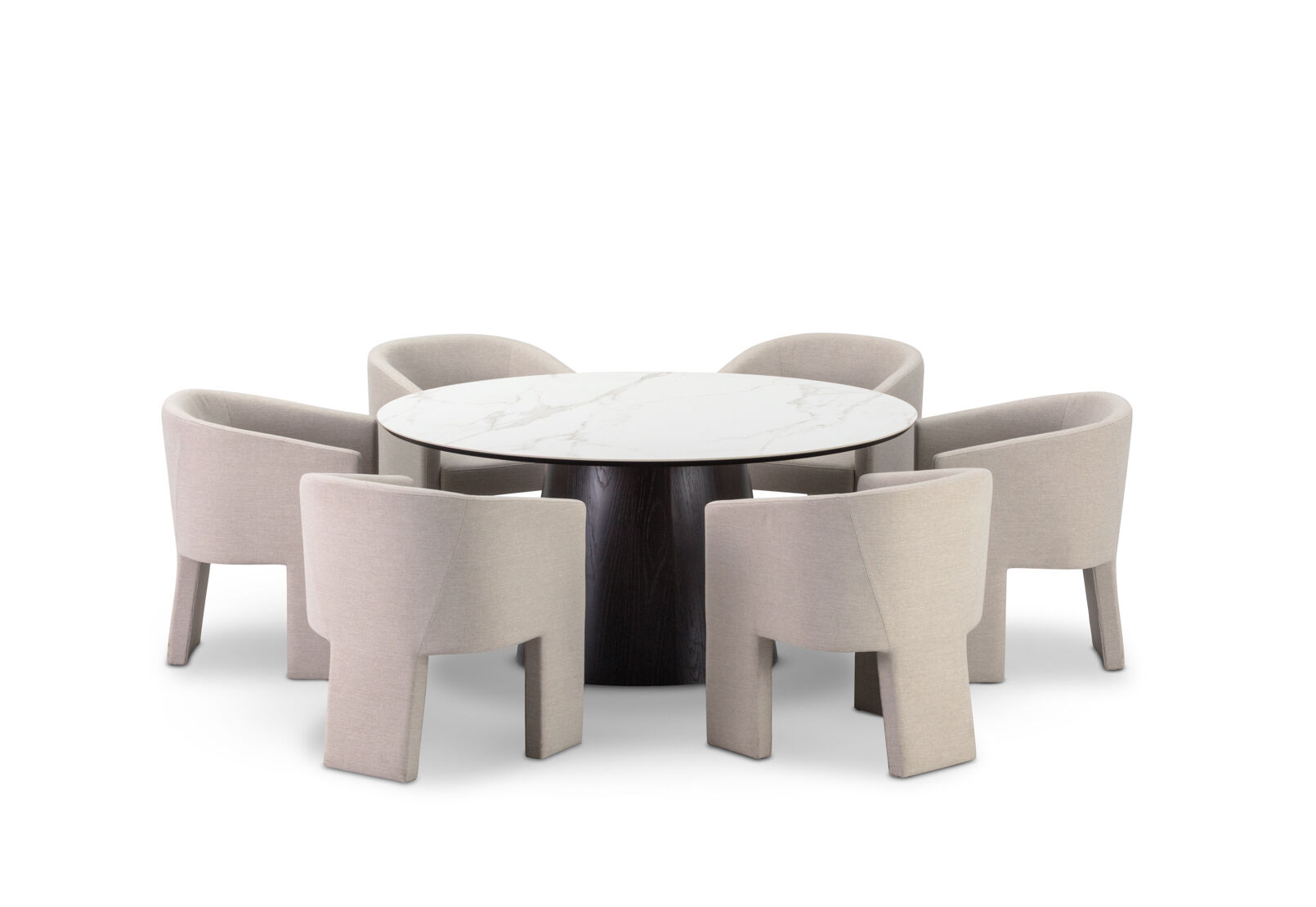 THANOS - 7 Piece Ceramic Top Dining Suite with Alicante Dining Chairs THANOS