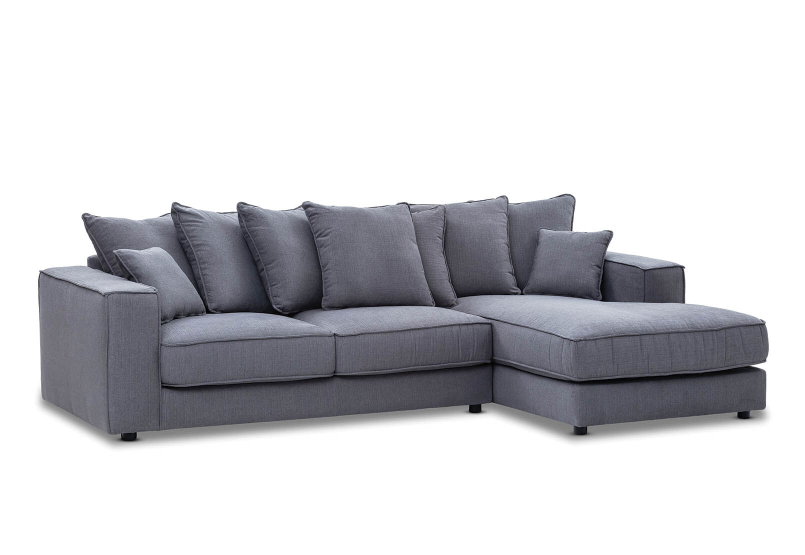 DARK GREY AIMEE Fabric 3 Seat RHF Chaise