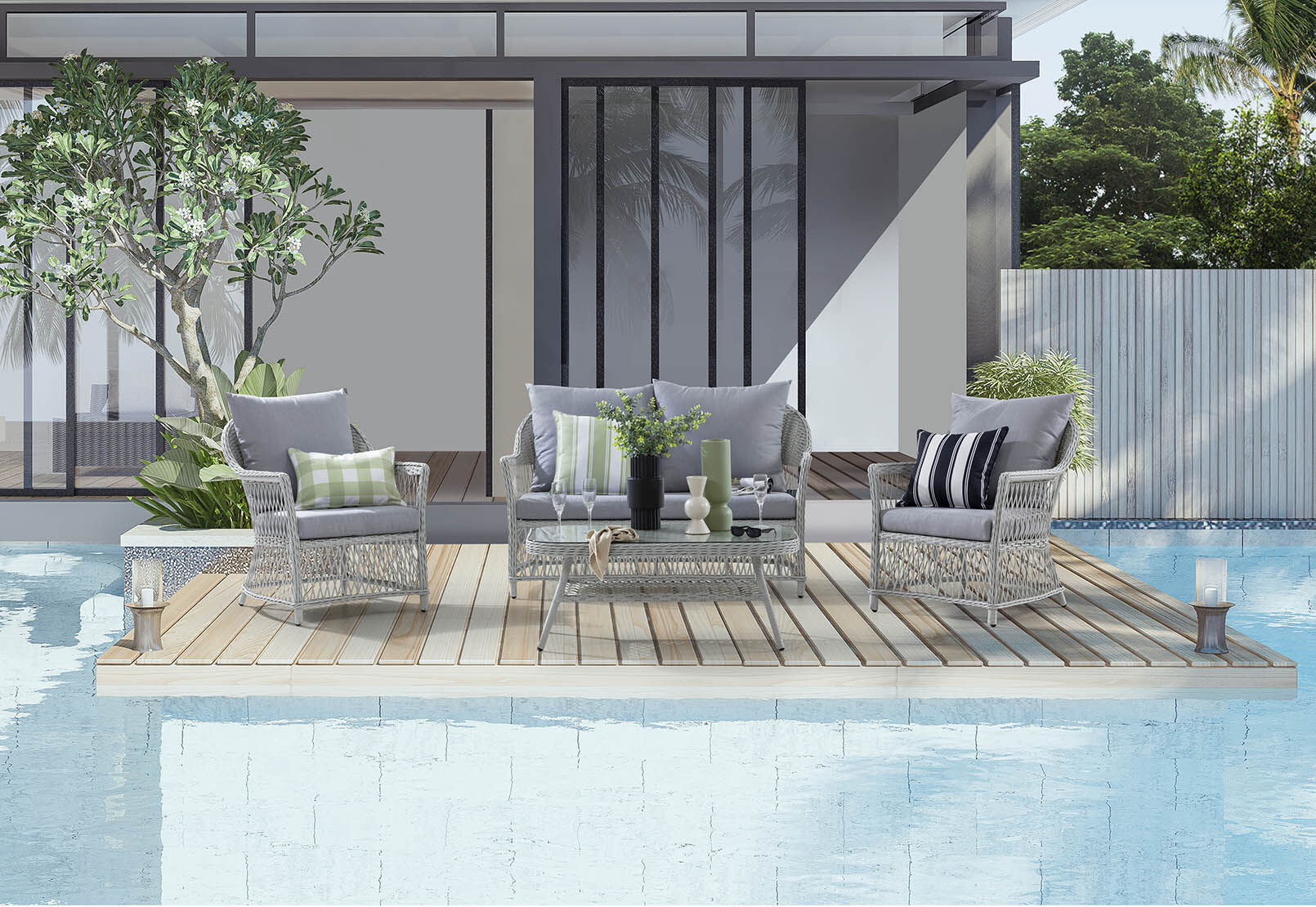 JULIA - 4 Piece Outdoor Lounge Set JULIA