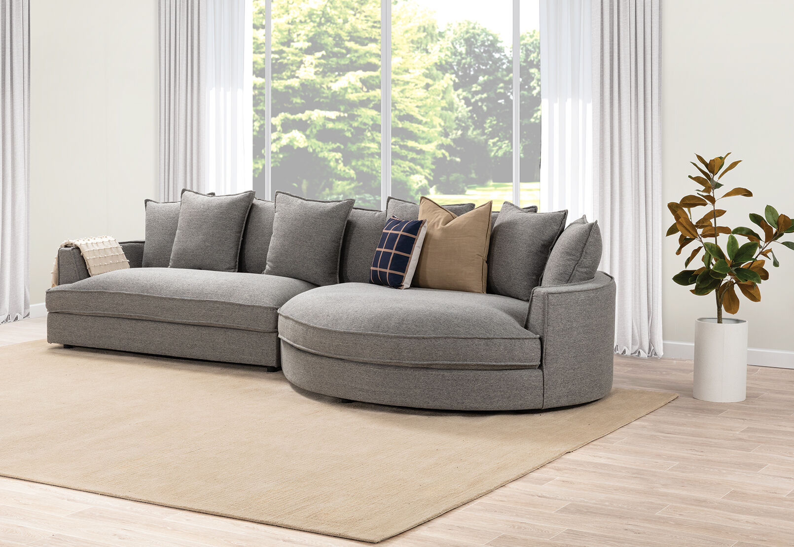TALA FABRIC - RHF Curved Chaise TALA FABRIC