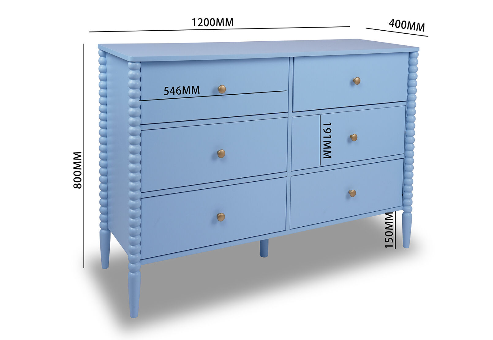 PORDENONE - 6 Drawer Dresser PORDENONE