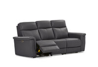 SERGIO LEATHER - 3 Seater with 2 Inbuilt Electric Recliners SERGIO LEATHER