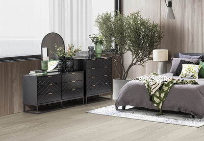 HARDING - Black 6 Drawer Dresser
