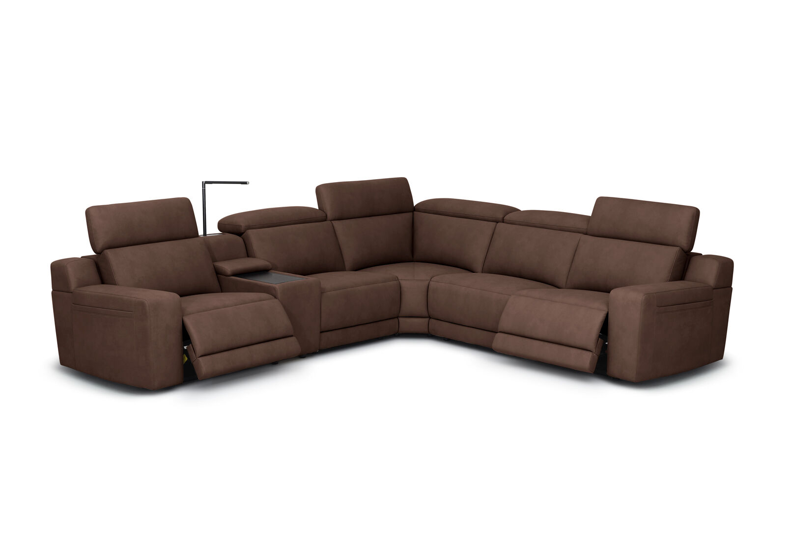 VANTRO FABRIC - Corner Lounge with 2 Inbuilt Electric Recliners and Console VANTRO FABRIC