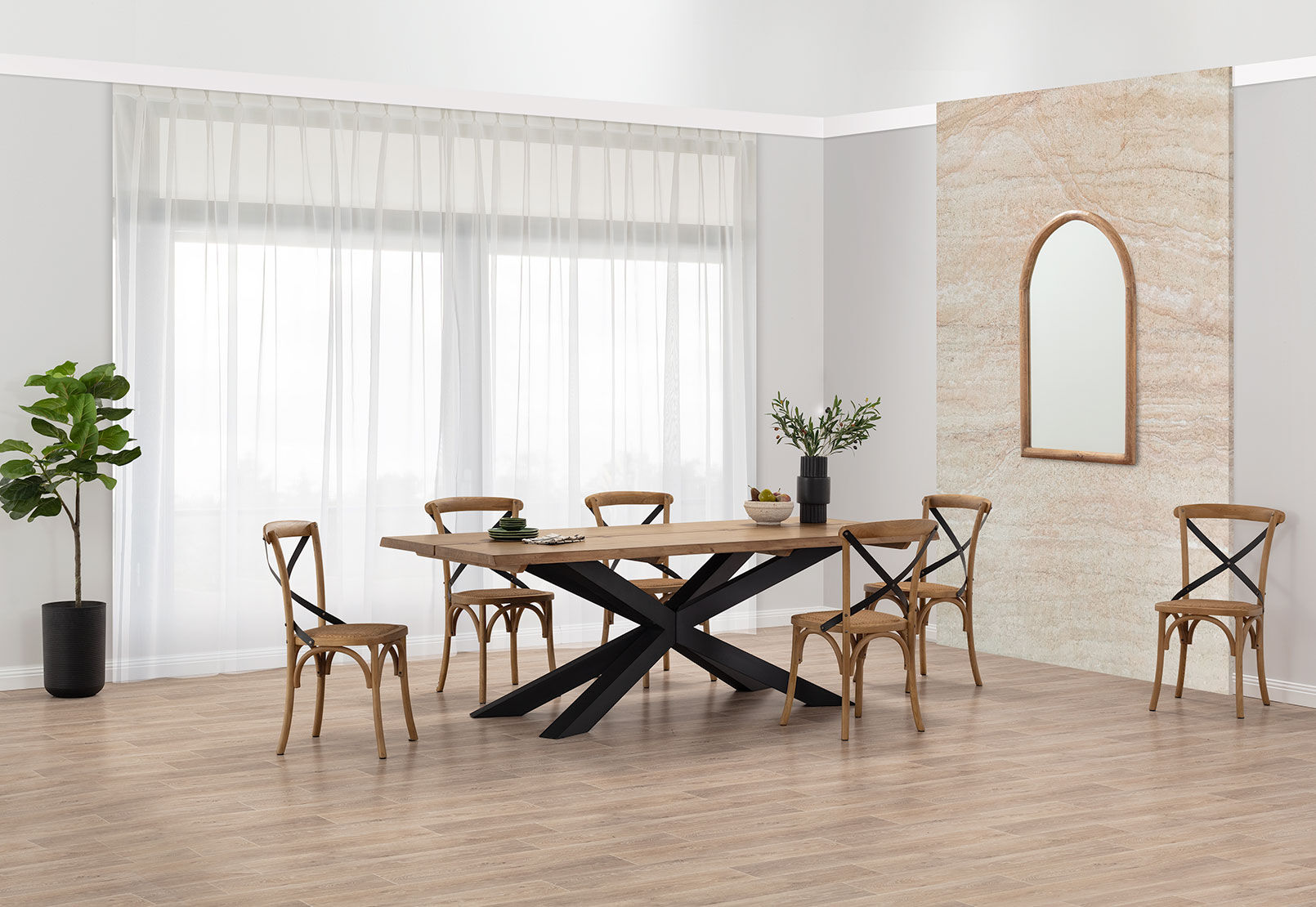 EVENDALE - 7 Piece Dining Suite with Avantee Dining Chairs. EVENDALE