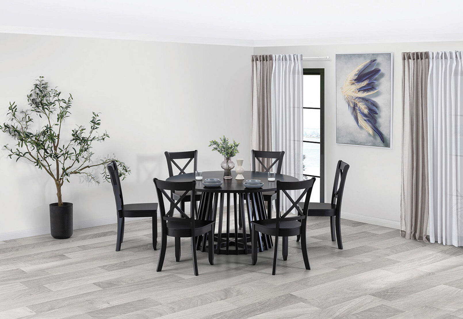 TORENTO - 7 Piece Dining Suite with Echuca Chairs TORENTO