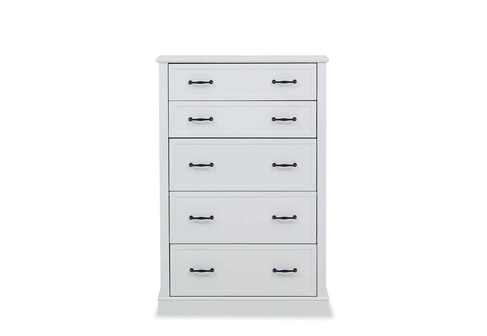WHITE MYERS 5 Drawer Tall Chest