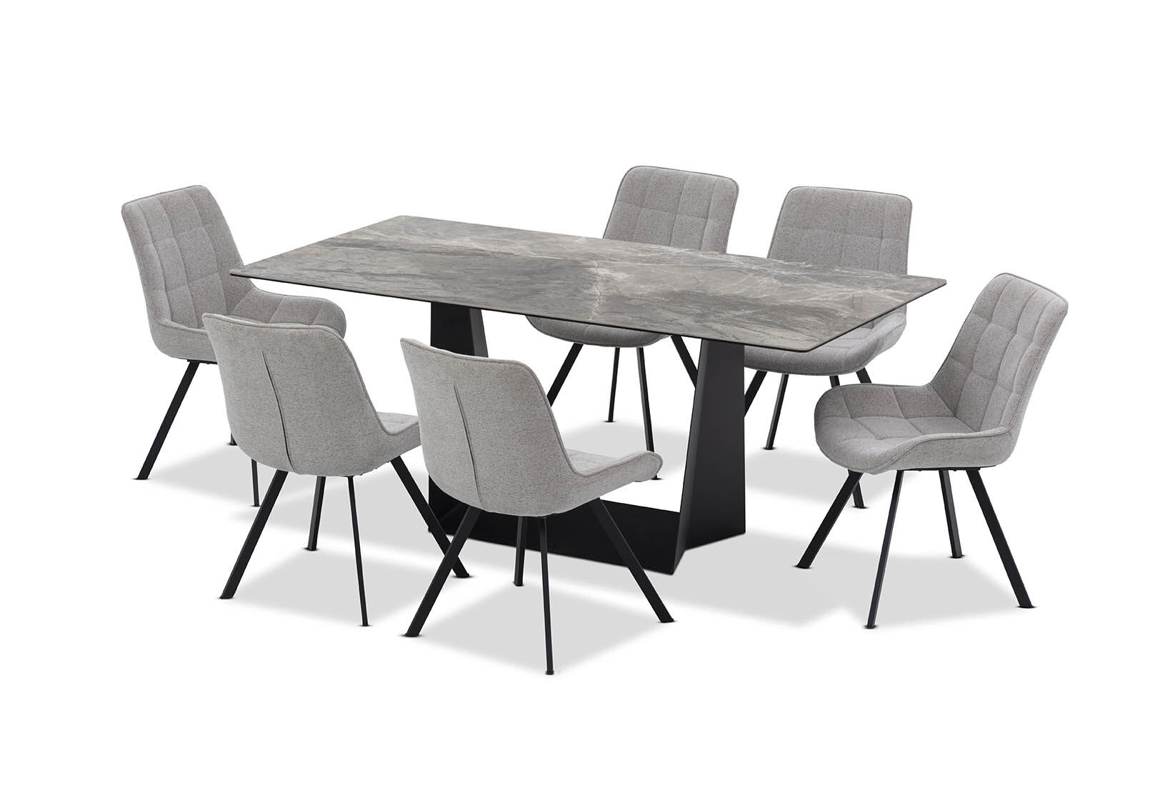 MILAS - 7 Piece Dining Suite with Arabella Dining Chairs MILAS