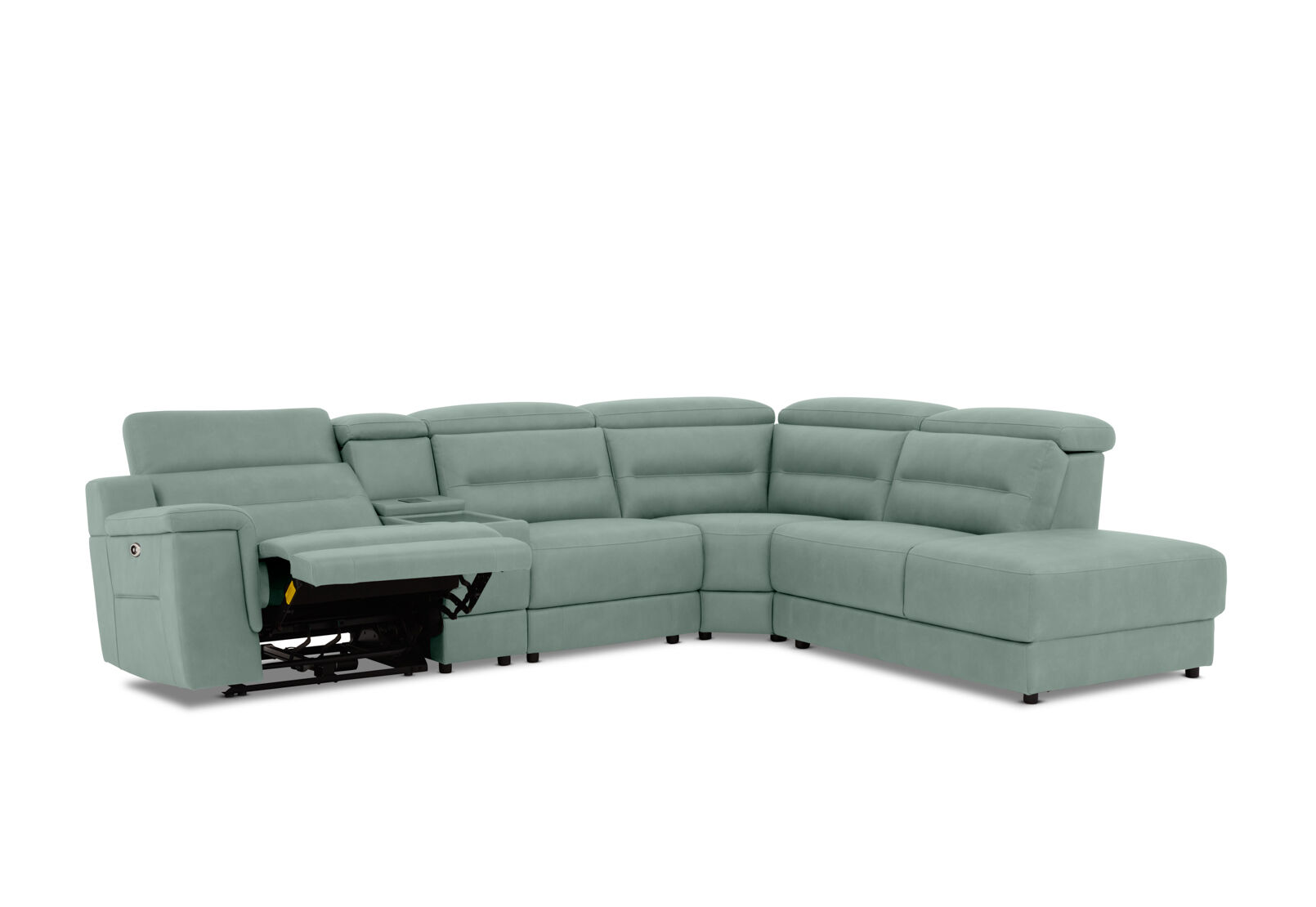 JEFFRIES FABRIC - Corner Lounge with Inbuilt Electric Recliner and RHF Chaise JEFFRIES FABRIC