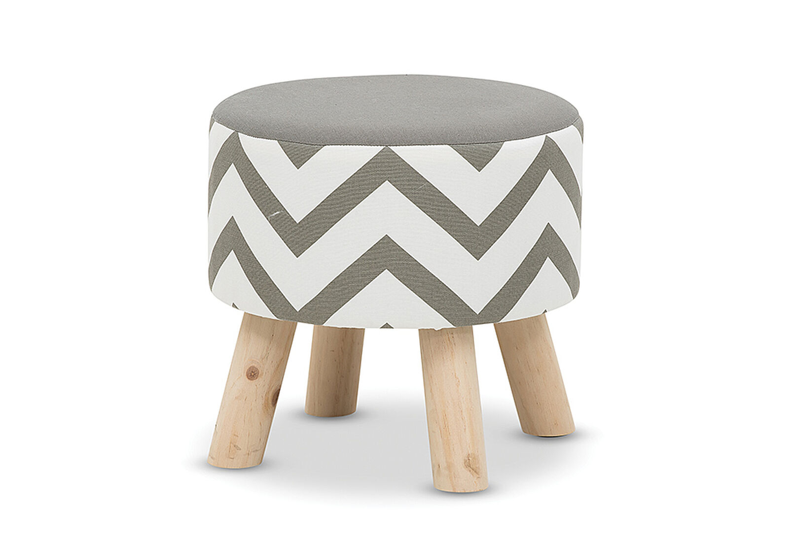 CHEVRON GREY YOSHI Fabric Stool