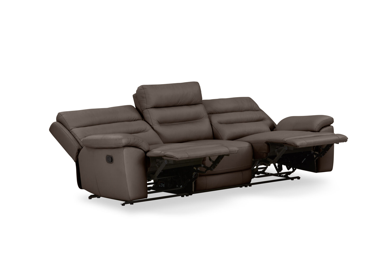 BEARMAN LEATHER - 3 Seater Sofa with 2 inbuilt Recliners BEARMAN LEATHER