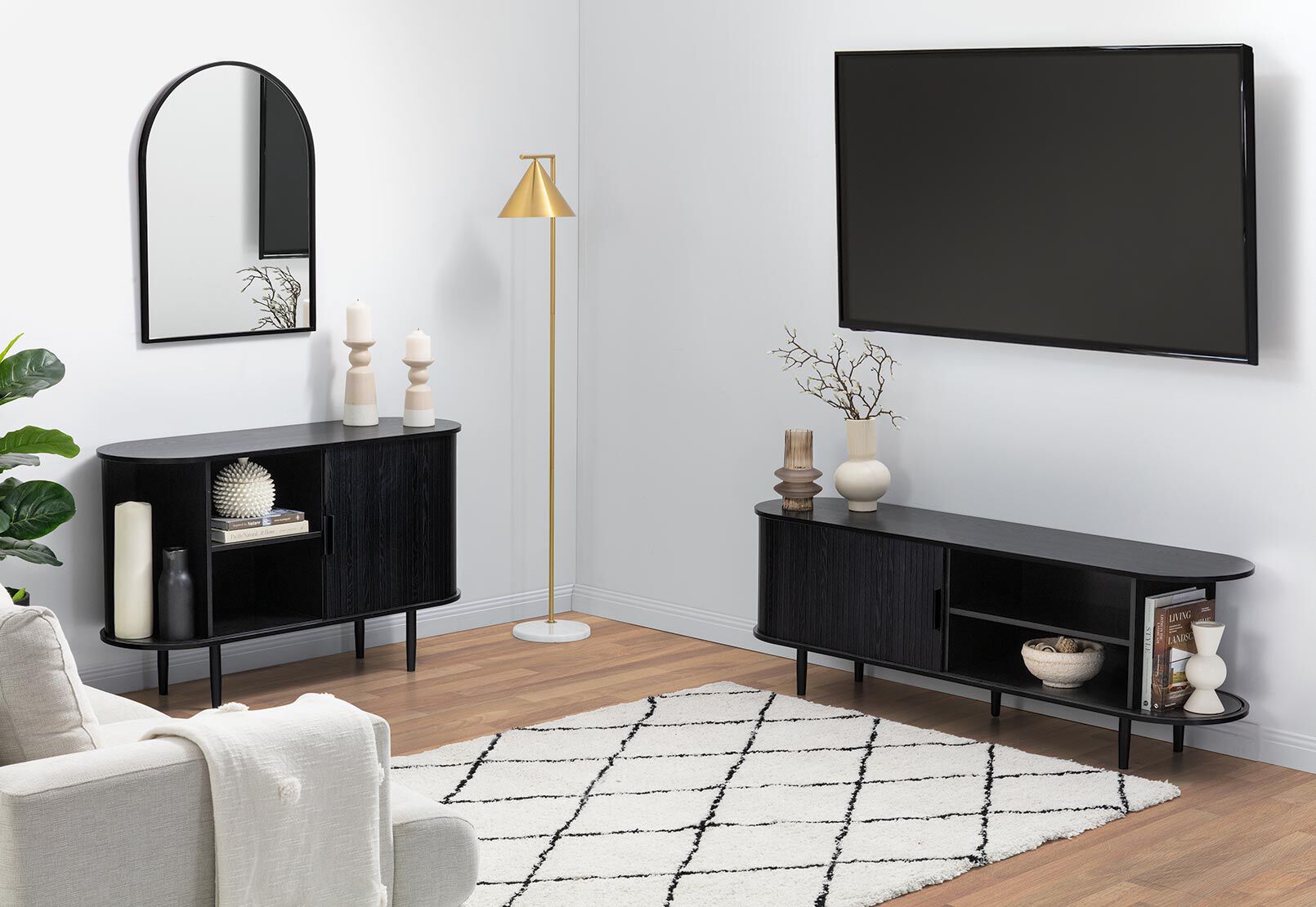 TANNER - 2 Door Black Entertainment Unit TANNER