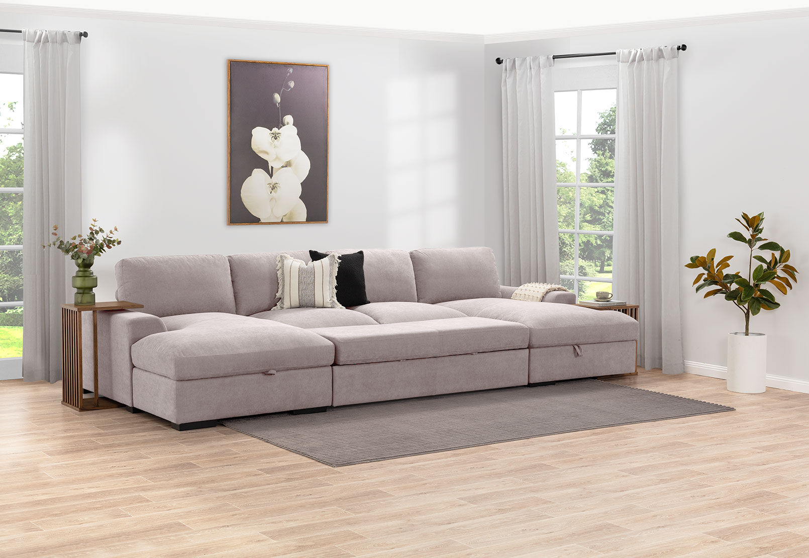JOSEPHINE FABRIC - 4 Seater Double Chaise JOSEPHINE FABRIC