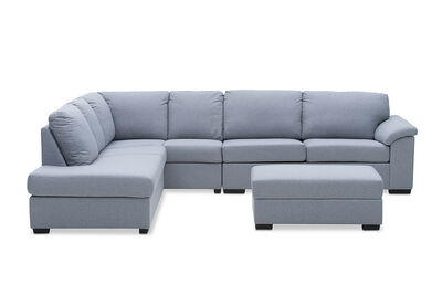 RUMPUS - Fabric Corner Suite Left-Hand Facing Chaise with Sofa Bed