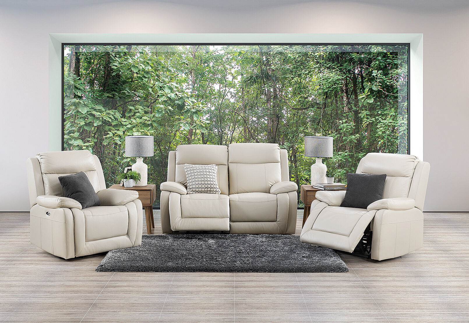 San Marco Leather 3 Piece Electric Recliner Suite Amart