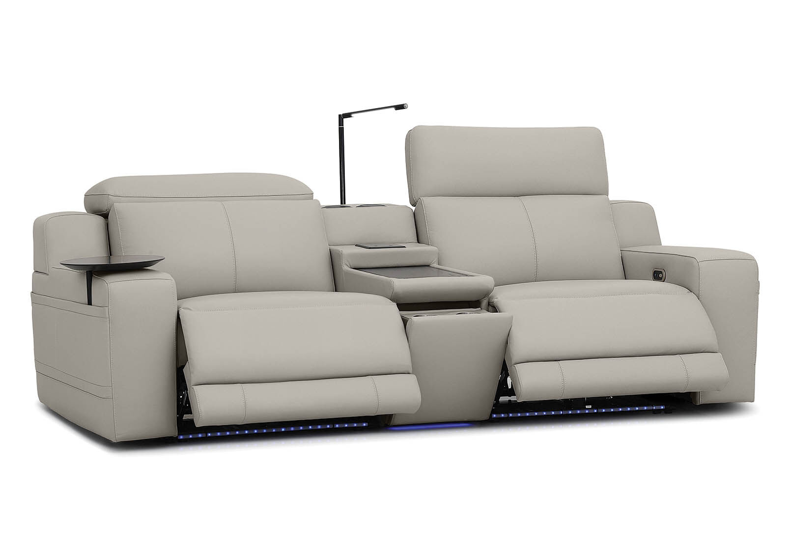 CASSIUS MK2 LEATHER - 2 Seater with Console and 2 Inbuilt Electric Recliners CASSIUS MK2 LEATHER