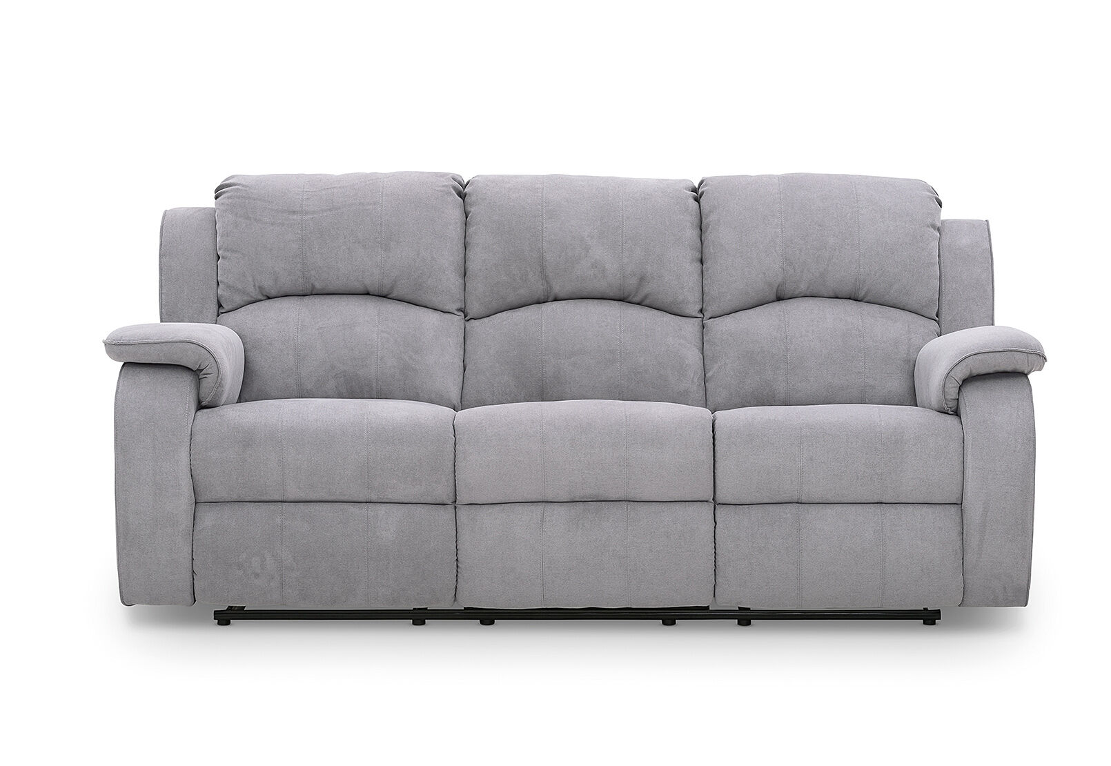 LIGHT GREY SALOON Fabric 3 Seater with 2 Inbuilt Recliners