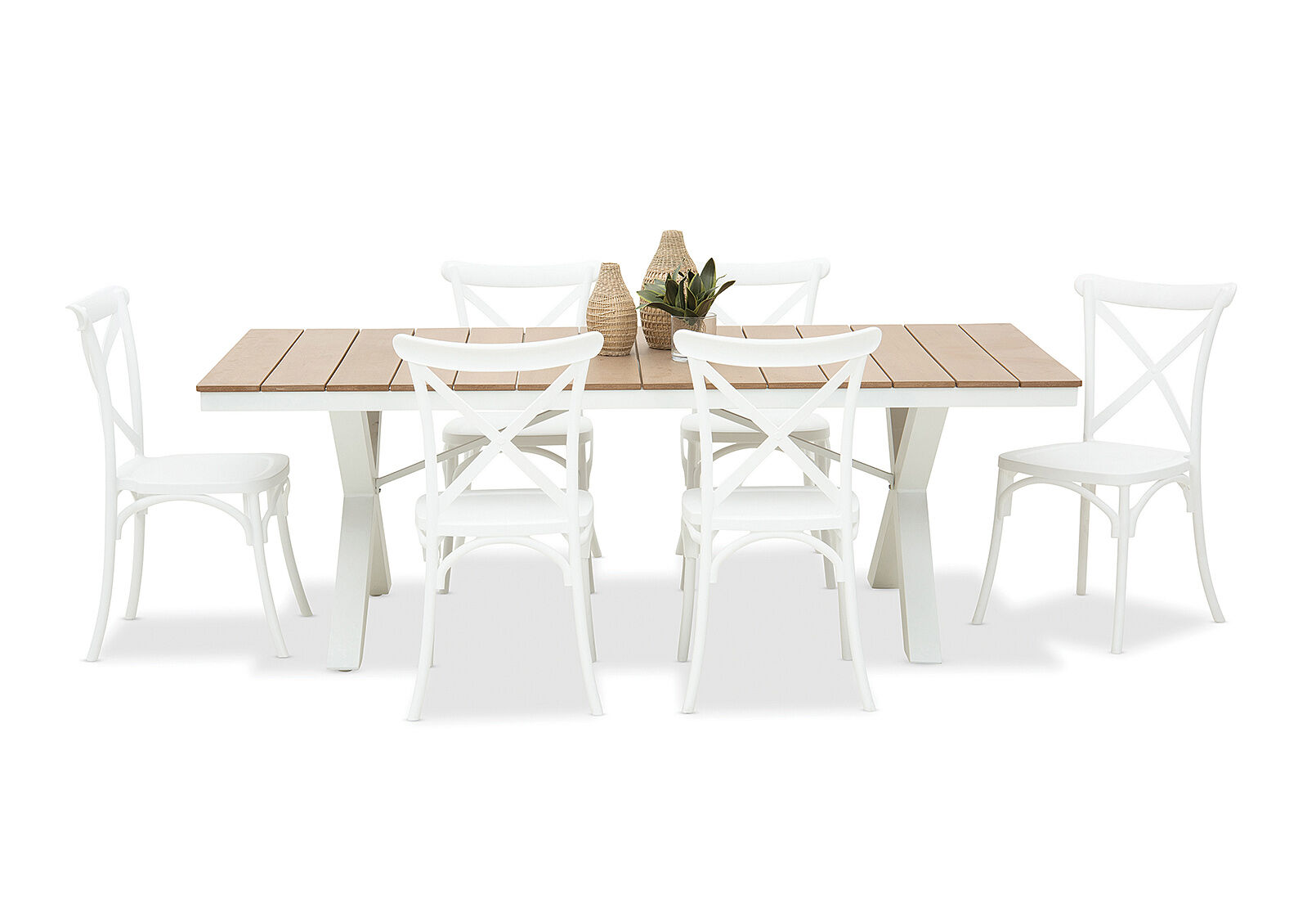 ELWOOD - 7 Piece Outdoor Dining Setting with Skylar Chairs ELWOOD