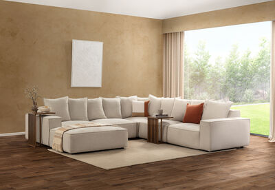 TILLEY FABRIC - Corner Lounge with Ottoman ( Fabric)