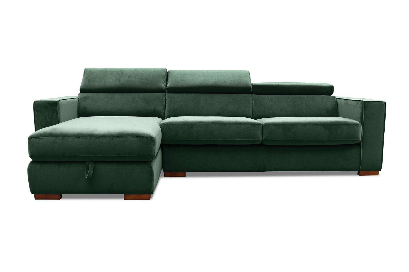 ANGUS VELVET - Left-Hand Facing 3 Seater Chaise with Sofa Bed ANGUS VELVET