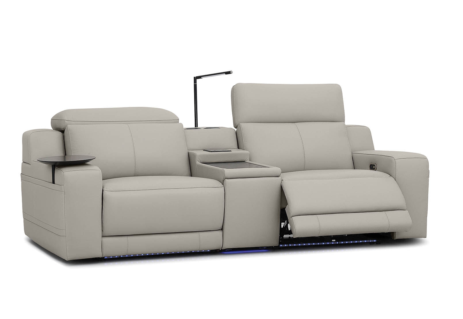 CASSIUS MK2 LEATHER - 2 Seater with Console and 2 Inbuilt Electric Recliners CASSIUS MK2 LEATHER