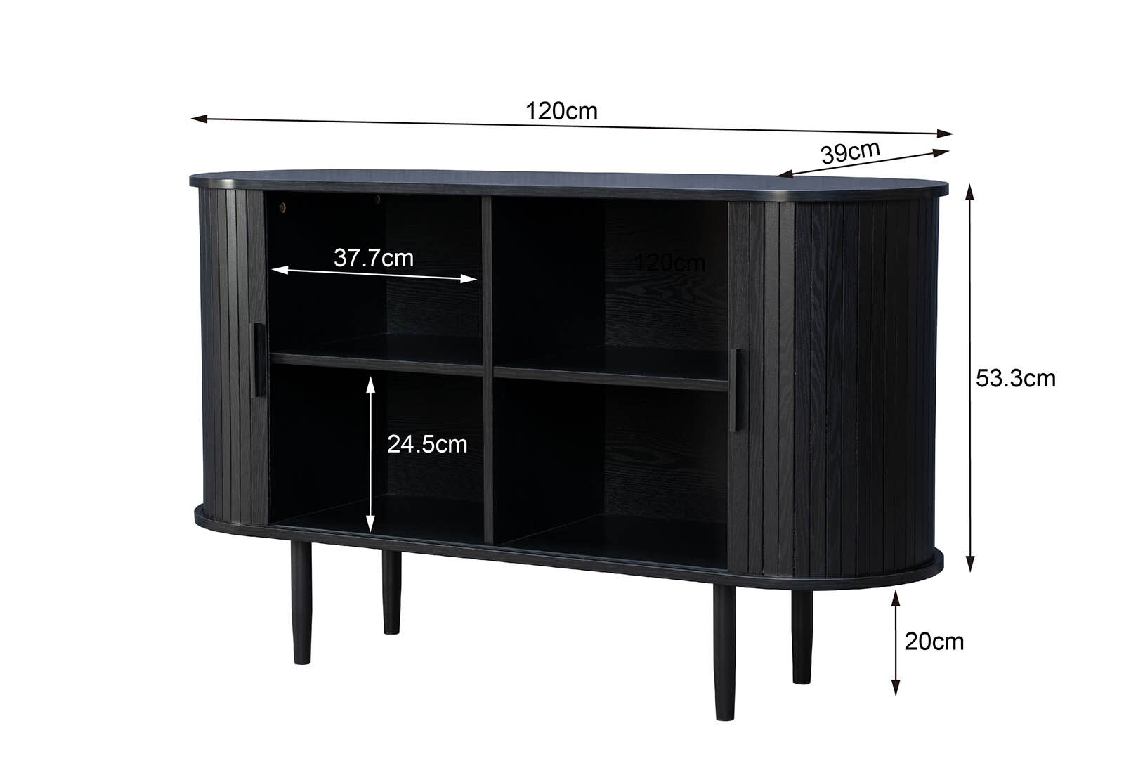 TANNER - 2 Door Black Buffet TANNER