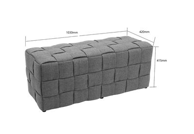 NOLAN - Light Grey Ottoman Bench