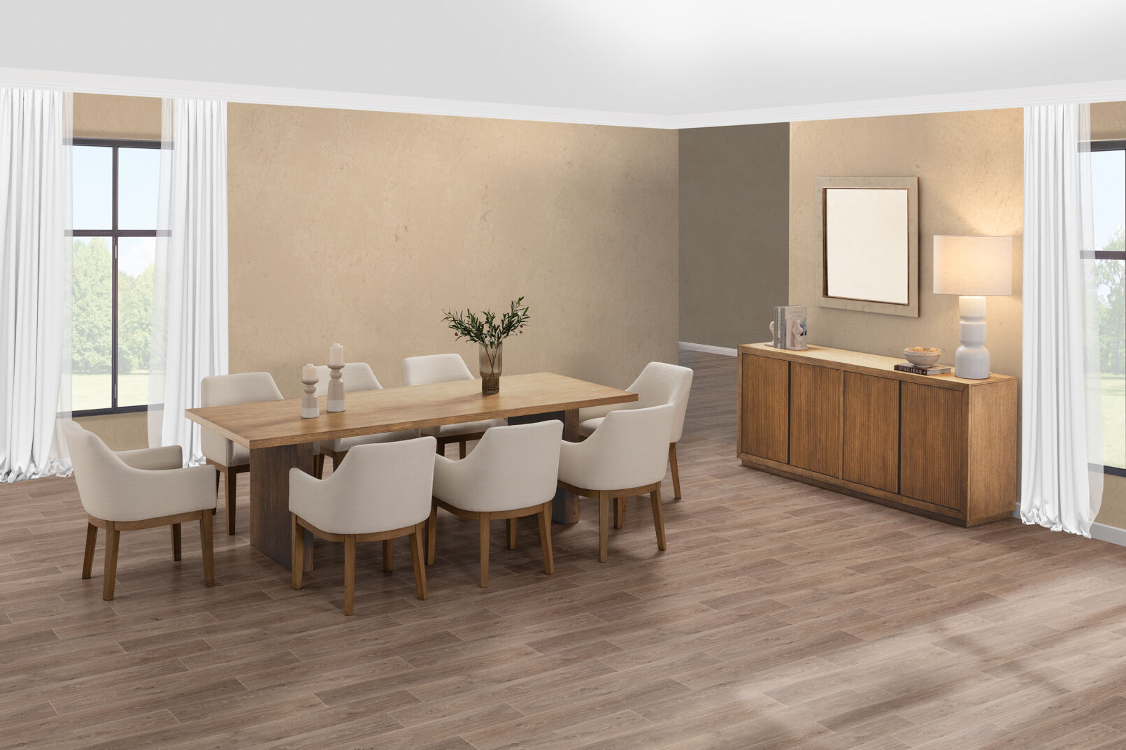 THORIN - 9 Piece Suite with Armondo Dining Chairs THORIN