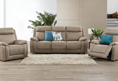 SAN MARCO - Fabric 3 Seater Sofa with 2 Inbuilt Recliners